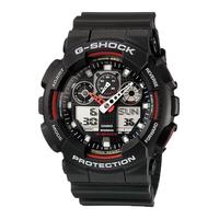 CASIO 卡西欧 GA100-1A4 G-Shock男士电子时针手表LED灯闹铃计时世界时间 Black ONE SIZE