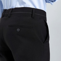 柒牌（SEVEN）男装西裤男士24春夏通勤易打理西装商务直筒长裤【犀牛褶】 黑色 34