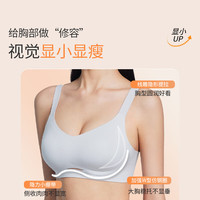 奶糖派 线雕3.0显小杯无痕内衣胸大显小软支撑无钢圈文胸聚拢胸罩 燕麦色  M 3