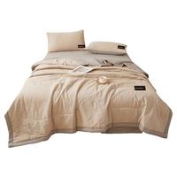 名创优品（MINISO）里外全棉夏凉被100%棉花夏被 宿舍单人空调被150x200cm 双拼咖【A类面料 里外全棉】 150*200cm【亲肤柔软 适合裸睡】