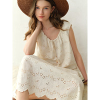 独束 大码女装无袖背心半裙茶歇两件套2025夏季时尚度假风套装 米色（半裙） XL （尺码：3）