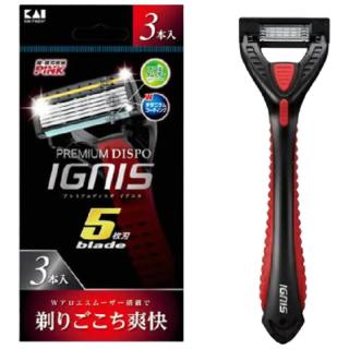 KAI 贝印 貝印日本原装进口5层刀刃 手动剃须刀刮胡刀 钛涂层刀刃 全身水洗防锈 （3把装）