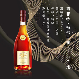 凯斯蒂隆【大瓶礼盒装】XO白兰地40度3L洋酒法国原酒自饮调酒基酒 3L 1瓶