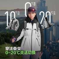 波司登（BOSIDENG）2025冲锋衣鹅绒服女短款三合一防风防水保暖外套B250331302 灰紫色/葡萄紫|6032/6039|603C 175/96A 【体重约130-140斤】
