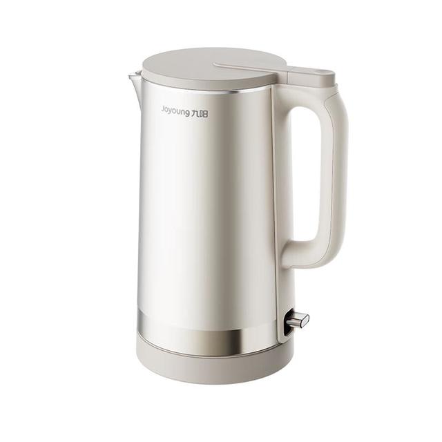 移动端、京东百亿补贴：九阳 316L不锈钢一体无缝内胆 电水壶  彩钢 2L