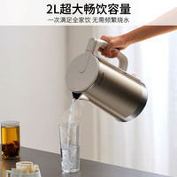 九阳 热水壶烧水壶电水壶 2L大容量 内外双钢 316L不锈钢一体无缝内胆 0胶水开水壶 K20FD-W198