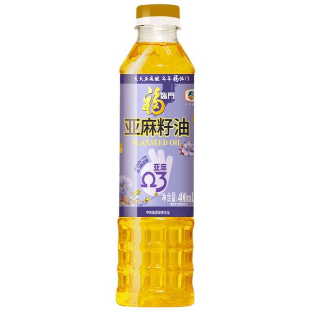 福临门 营养家亚麻籽油一级冷榨胡麻食用油 400ml
