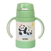 THERMOS 膳魔师 儿童保温杯 316L不锈钢宝宝吸管杯TCKK 熊猫 竹叶青280ml