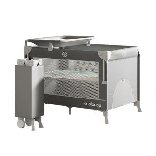 coolbaby 婴儿床可移动0-3岁多功能拼接床可折叠02 床+折叠床垫+置物篮