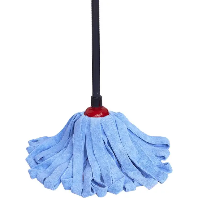 德澳（DEAO）抗菌超细纤维毛巾布拖把清洁墩布家用吸水拧水布条拖布拖地 1杆1纤维布-克重200吸水灰毛发