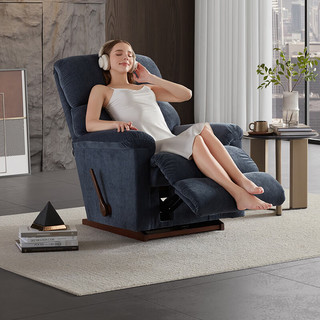 乐至宝 LAZBOY 布艺沙发客厅美式单人懒人可躺摇摇椅功能繁星510F 海军蓝-常规款【30天发】