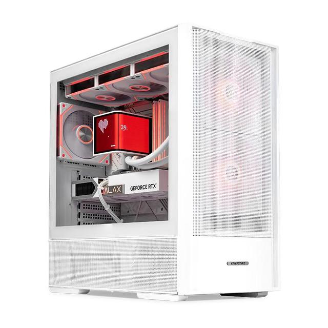 Enermax 双风道 台式电脑主机箱 14CM风扇 显卡支架  白色