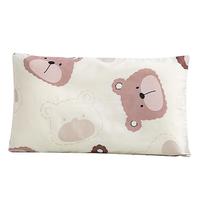 金号全棉儿童枕套 A类抗菌防螨枕芯套幼儿园枕头套 泡泡熊 30*50cm*2 7A抗菌100%棉-泡泡熊
