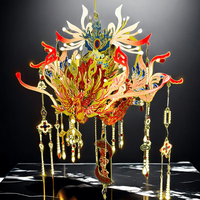 翰鸥斐拼酷凤冠立体金属拼装模型手工成人解压玩具艺术摆件模型 繁花似锦 凤冠+初级工具