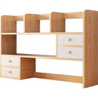 左印书架桌面置物架卧室办公室桌上小型多层架子收纳简易书柜 【双柜门款】枫木色83*17*80cm