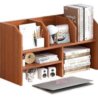 左印书架桌面置物架卧室办公室桌上小型多层架子收纳简易书柜 【基础款】古檀木色59*15*37cm