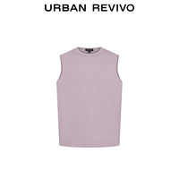 UR2025夏季男装时尚基础休闲纯色百搭圆领背心UMB450024 灰紫 XS