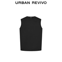 UR2025夏季男装时尚基础休闲纯色百搭圆领背心UMB450024 黑色 L