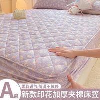 桓菲 新款印花夹棉床套 加厚防滑床罩 四季款