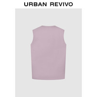 UR2025夏季男装时尚基础休闲纯色百搭圆领背心UMB450024 灰紫 S