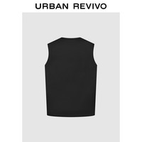 UR2025夏季男装时尚基础休闲纯色百搭圆领背心UMB450024 黑色 M