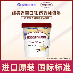 哈根达斯 经典香草口味冰淇淋 473ml大桶家庭装冰激凌