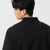 NPC潮牌喝茶熊刺绣logo【珠地网眼索罗娜】polo衫男舒适NP52TE21 L 深邃黑