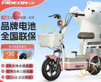 国家补贴、以旧换新：飞鸽 FG FLYING PIGEON电动车锂电12A石墨烯/可提充电/助力续航70km