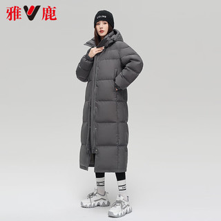 雅鹿羽绒服女冬季2025男女长款宽松过膝加厚防寒抗冻中性外套 粉色 S (155) 【90-110斤】