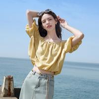 【法式云朵小衫】欧若风夏季衬衫上衣露肩泡泡袖女生气质设计感