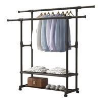 勤王阁挂衣架落地卧室衣帽架衣服架子置物架可移动收纳架晒衣架晾衣架 【固定高度】