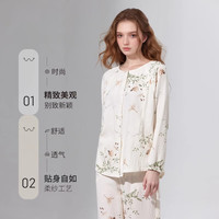 ROVO 纯棉夏季月子服睡衣  产后哺乳100%纯棉开衫套装