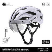 88VIP：SUNRIMOON 森瑞梦骑行头盔山地公路自行车男女可拆卸磁吸变色风镜四季通用 靛蓝 磁吸变色风镜 L 58-61cm