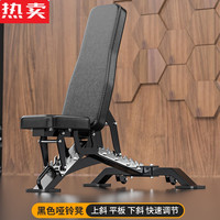 针娘 德国进口品质哑铃凳商用卧推凳可调节家用健身椅多功能健身器材仰 黑色商用哑铃凳(可下斜)