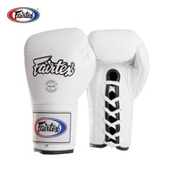 Fairtex 泰国泰拳绑绳系带拳套拳击手套成人拳套比赛 白色 10oz
