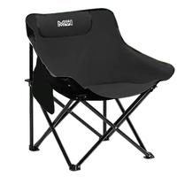 小魔户外折叠椅 超轻月亮椅露营椅子便携躺椅靠背椅钓鱼凳野餐桌椅 黑
