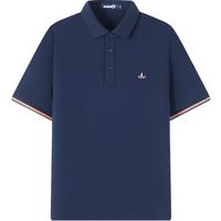 Navigare意大利小帆船棉质体恤衫男士高弹透气夏季凉感短袖POLO衫男装上衣 海军蓝 3XL /56