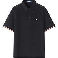 Navigare意大利小帆船棉质体恤衫男士高弹透气夏季凉感短袖POLO衫男装上衣 暗夜黑 M /48