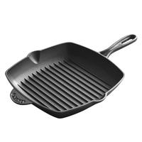 EDGING牛排煎锅铸铁条纹煎锅平底锅无涂层牛扒煎盘电磁炉燃气灶通用26cm EDGING-26cm牛排煎锅