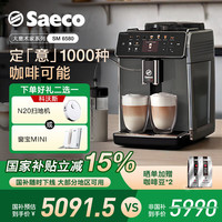 Saeco 大意术家全自动意式咖啡机家用办公浓缩萃取自动清洗陶瓷研磨咖啡机SM6580