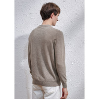 科蒙.博卡秋冬圆领基础男士羊绒衫纯色百搭毛衣休闲打底针织衫 驼色 L L(110)