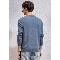 科蒙.博卡秋冬圆领基础男士羊绒衫纯色百搭毛衣休闲打底针织衫 青苔色 L