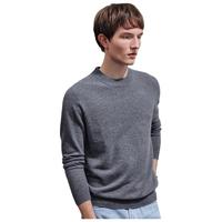 科蒙.博卡秋冬圆领基础男士羊绒衫纯色百搭毛衣休闲打底针织衫 灰色 XL