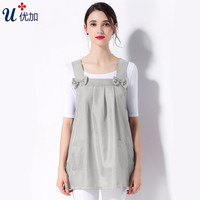 优加 孕妇防辐射服孕妇装银纤维防辐射马甲裙上班内穿外穿四季款1500 银灰 L