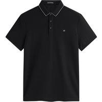 太平鸟男装 翻领短袖男黑色休闲polo衫B1COE2113 黑色1（修身） M