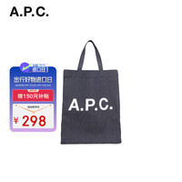 A.P.C. 男士蓝色棉质牛仔布品牌标徽印花手提包 COCSXM61569 IAI 送礼七夕