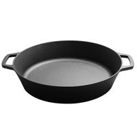 典匠铸铁煎锅平底锅牛排锅生铁家用烙饼锅31cm无涂层煎蛋锅电磁炉通用 wm31cm双耳煎锅