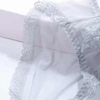 夏娃秘语内裤女性感蕾丝轻薄透气舒适双层弹力纯棉档包臀女士三角内裤 银灰 (E037) 1条 M