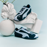 BELLA薄底鞋经典复古美拉德风撞色运动鞋女PUMA彪马休闲鞋404709 午夜蓝-浅蓝色-01 35.5