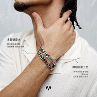 BABAMA灰钻系列古巴手链男小众设计手饰女 白金色20cm   圣诞礼盒